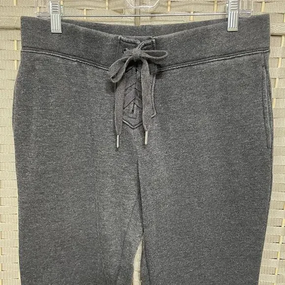 Z Supply Lace Up Jogger Women’s Size M Washed Gray Fleece Soft Tapered Ankle NEW - Picture 3 of 11